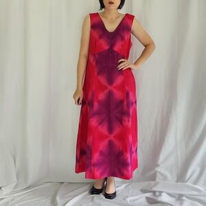 Vintage Hand Made Pink and Purple Tie Dye Dress‎